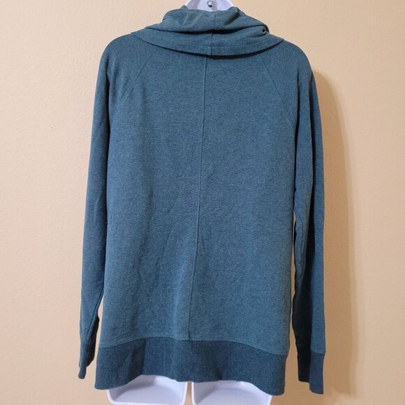 L.L. Bean Shirt Size L Women’s Teal Pullover‎ Stretch Cowl Neck Sweatshirt - Picture 5 of 5